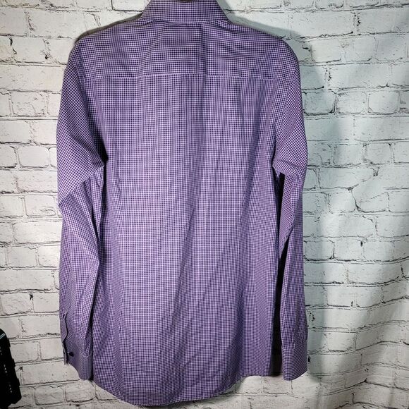 Eton‎ Contemporary Mens Shirt Button Up Long Sleeve Microcheck 42 16.5 - Picture 2 of 5